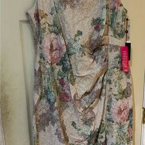 Adrianna Papell Floral Lace Dress - Multicolor